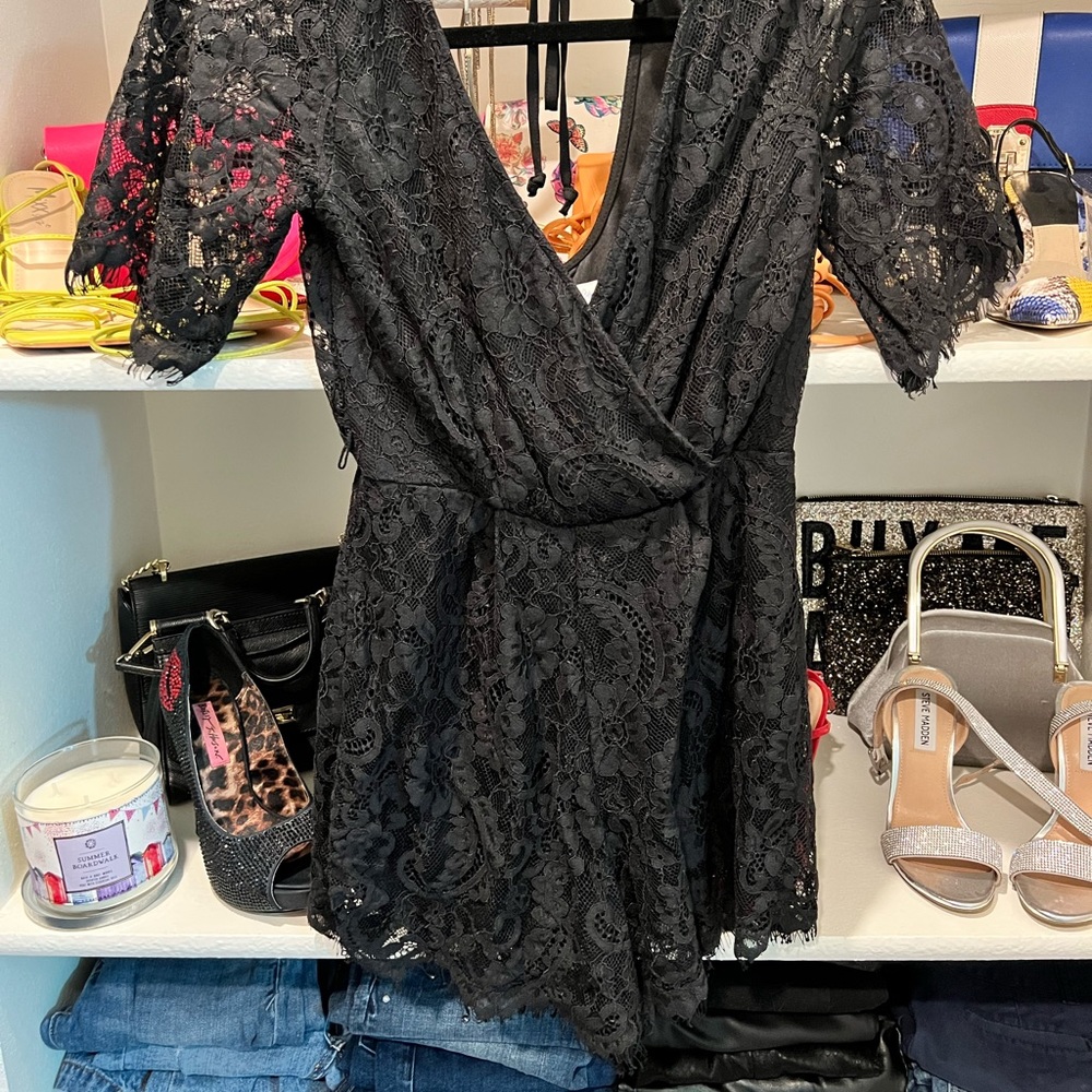 Black lace romper